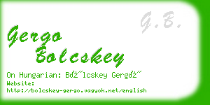 gergo bolcskey business card